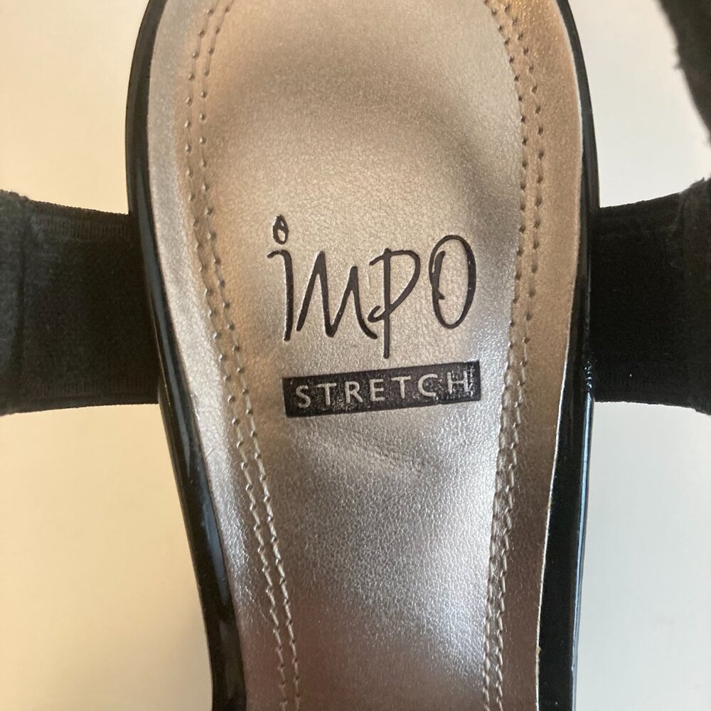 Impo Black Stretch Strappy Wedge Sandals/ Size 8M/ Comfortable Elastic Straps - Picture 7 of 9